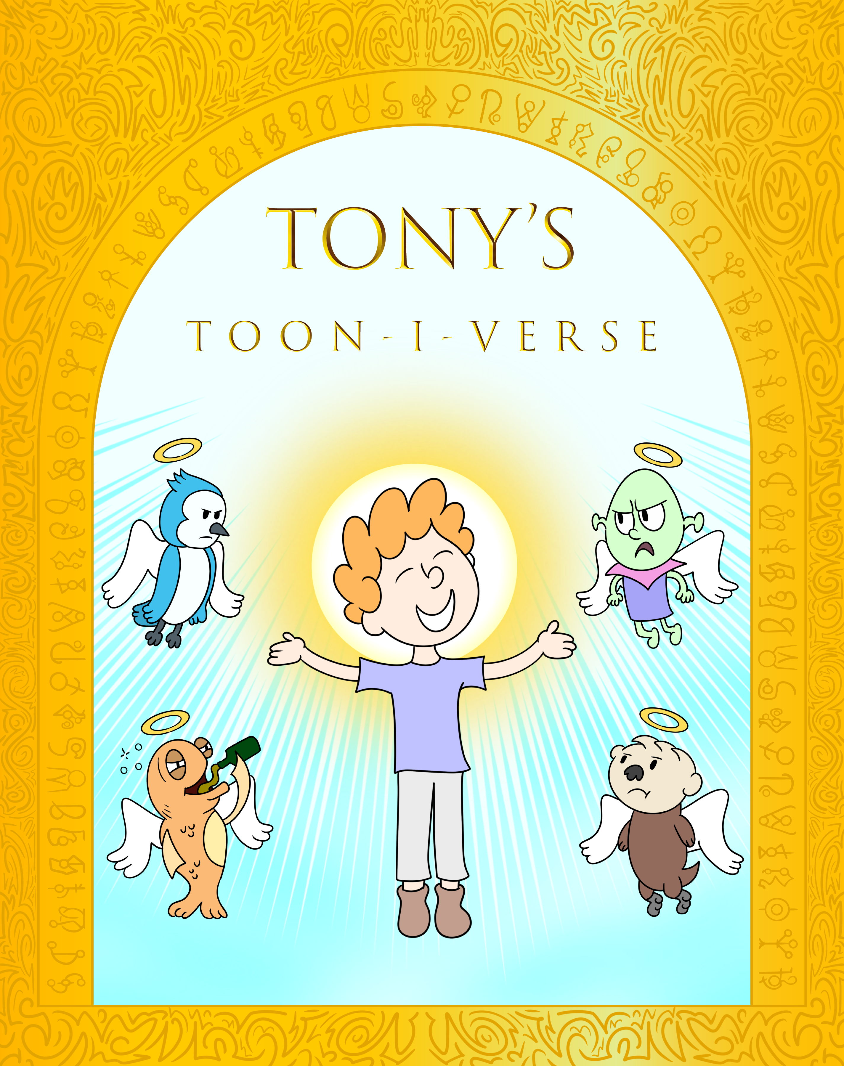 Tony presenting the Toon-i-Verse alongside Otto, Ray, Mortiss, and Mr. Glug